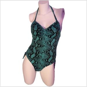 Snake print one peice swimsuit